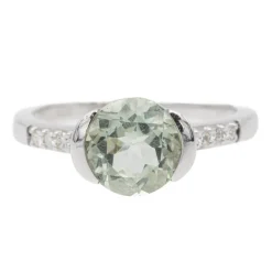Bague Or blanc Prasiolite