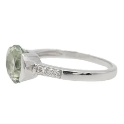 Bague Or blanc Prasiolite