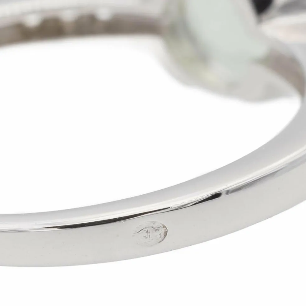 Bague Or blanc Prasiolite