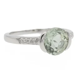 Bague Or blanc Prasiolite