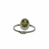 Bague or blanc quartz fumé et diamants