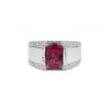 Bague or blanc, rubellite, diamants