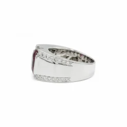 Bague or blanc, rubellite, diamants