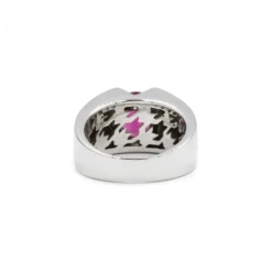 Bague or blanc, rubellite, diamants