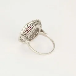 Bague or blanc rubellite diamants