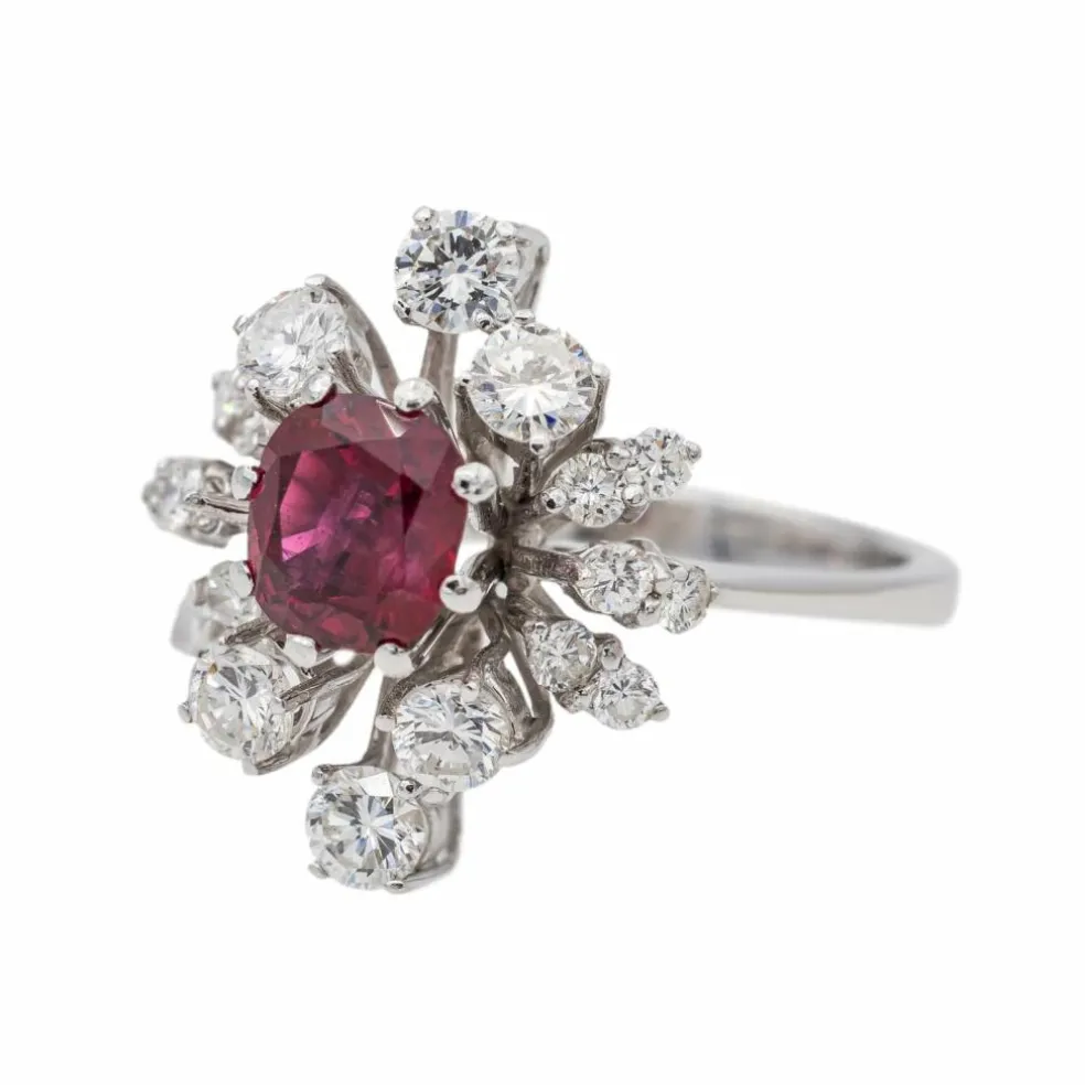 Bague Or blanc Rubis