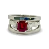 Bague or blanc rubis 1,40 ct et diamants