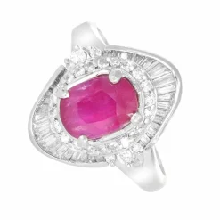Bague Or blanc Rubis Birman Diamants