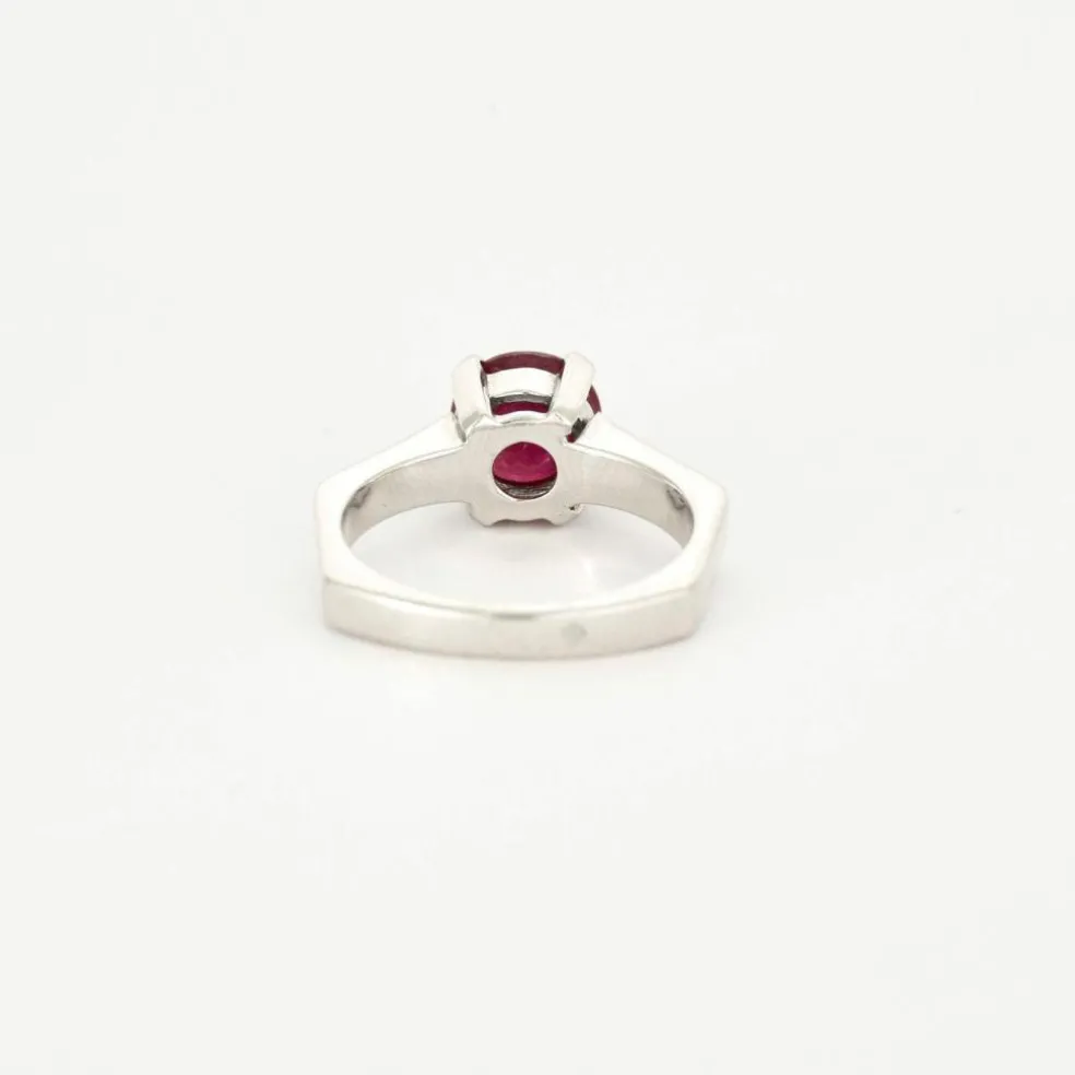 Bague Or Blanc Rubis Diamants