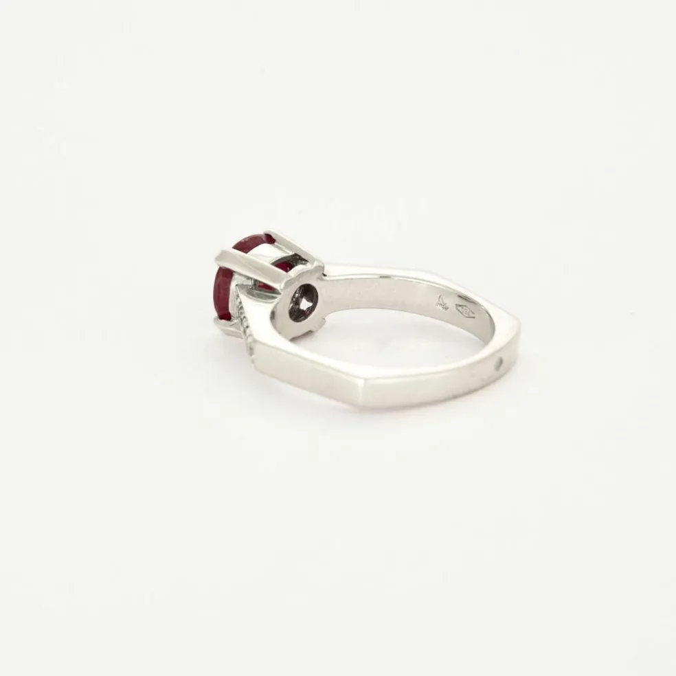Bague Or Blanc Rubis Diamants