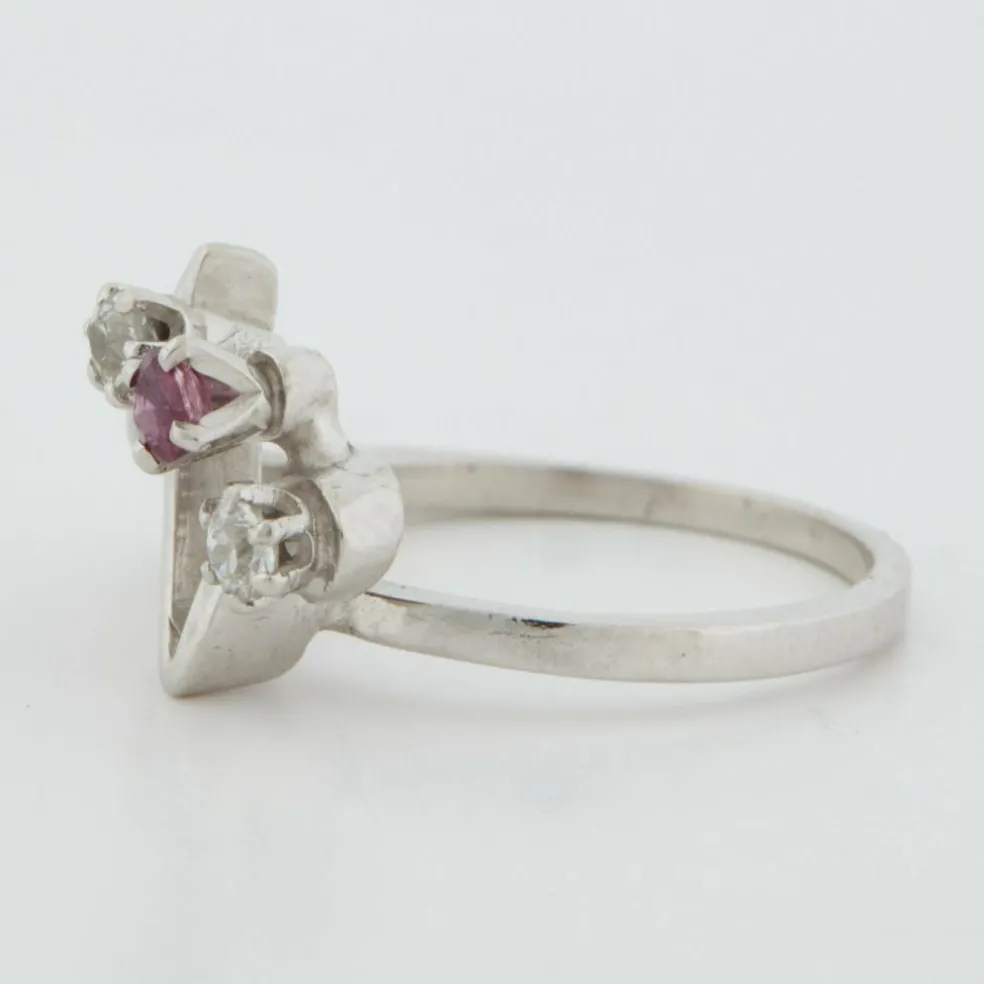 Bague Or blanc Rubis Diamants