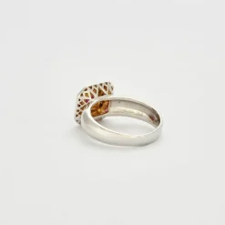 Bague Or blanc Rubis Diamants