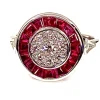 Bague Or blanc Rubis et Diamants