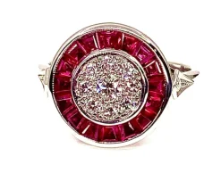 Bague Or blanc Rubis et Diamants