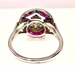 Bague Or blanc Rubis et Diamants