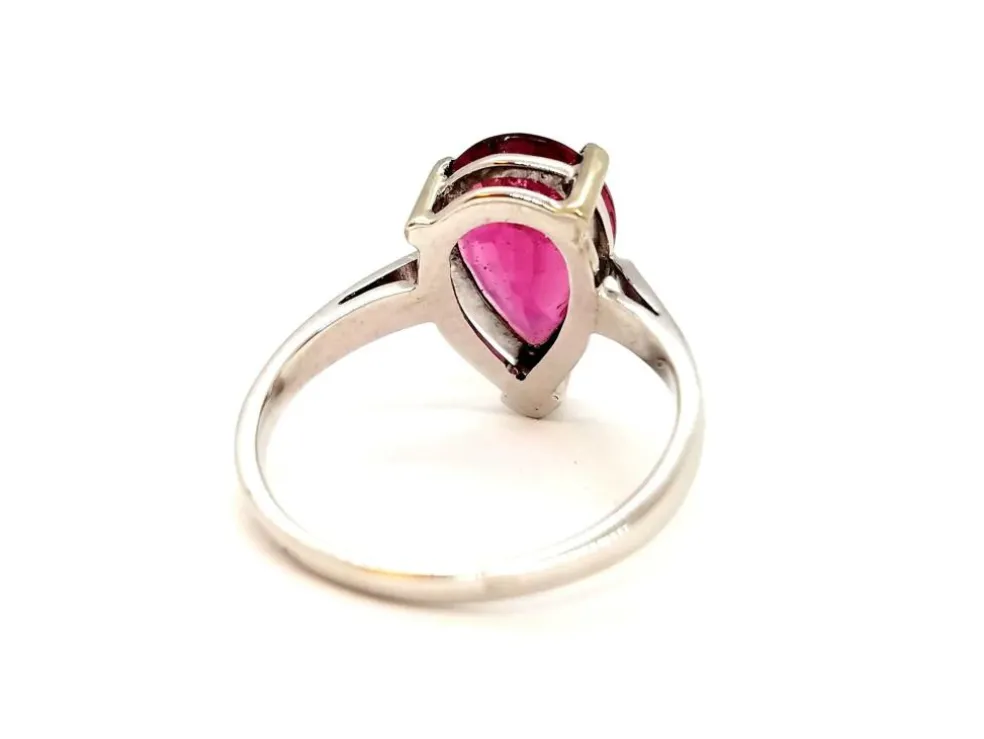 Bague Or blanc Rubélite
