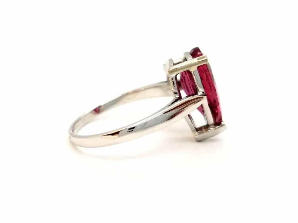 Bague Or blanc Rubélite