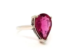 Bague Or blanc Rubélite