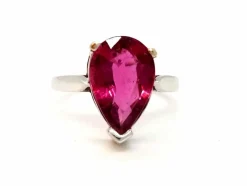Bague Or blanc Rubélite