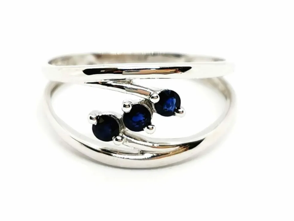 Bague Or blanc Saphir