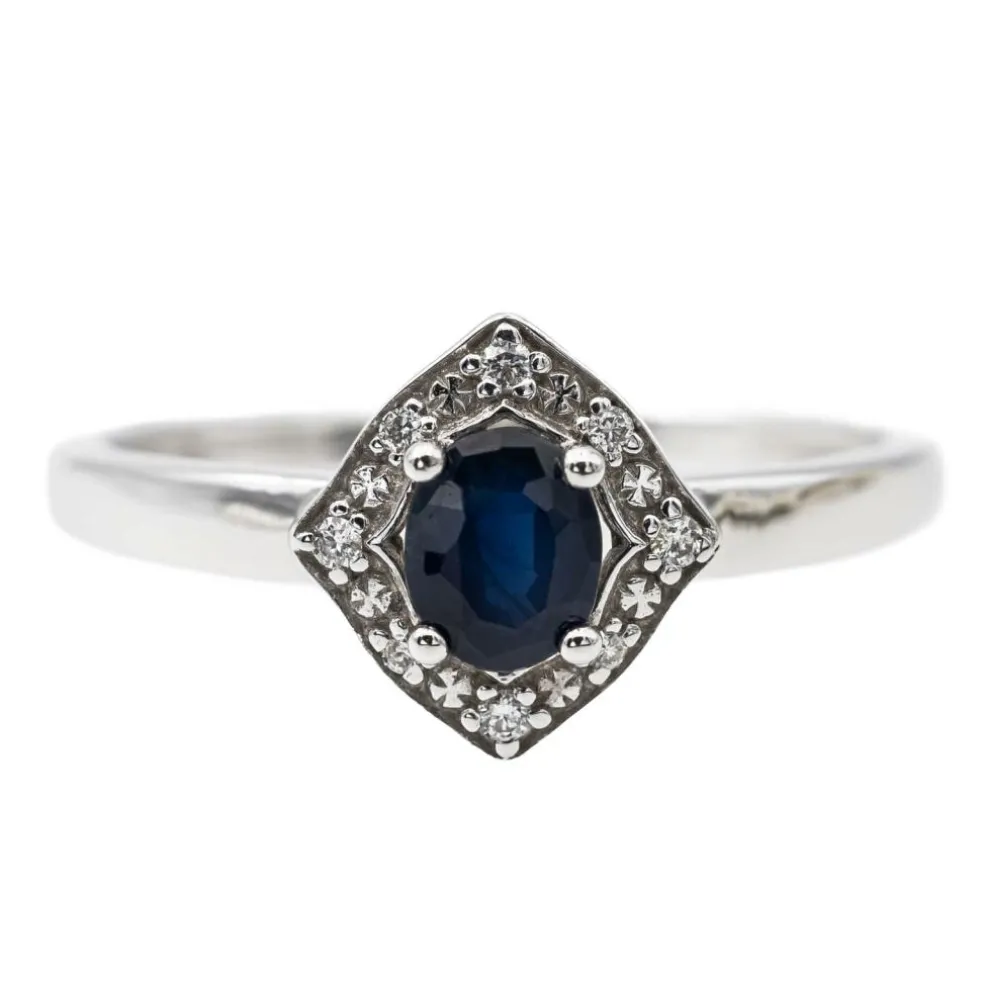 Bague Or blanc Saphir