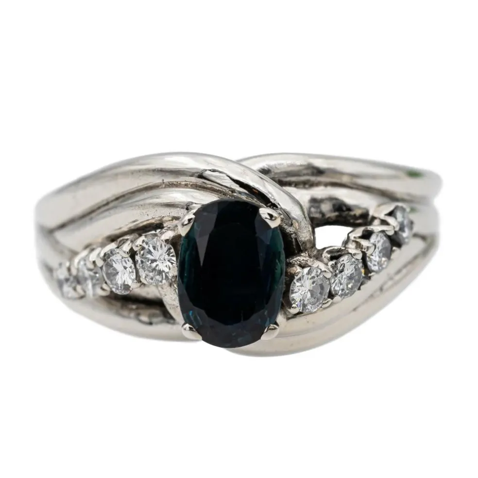 Bague Or blanc Saphir
