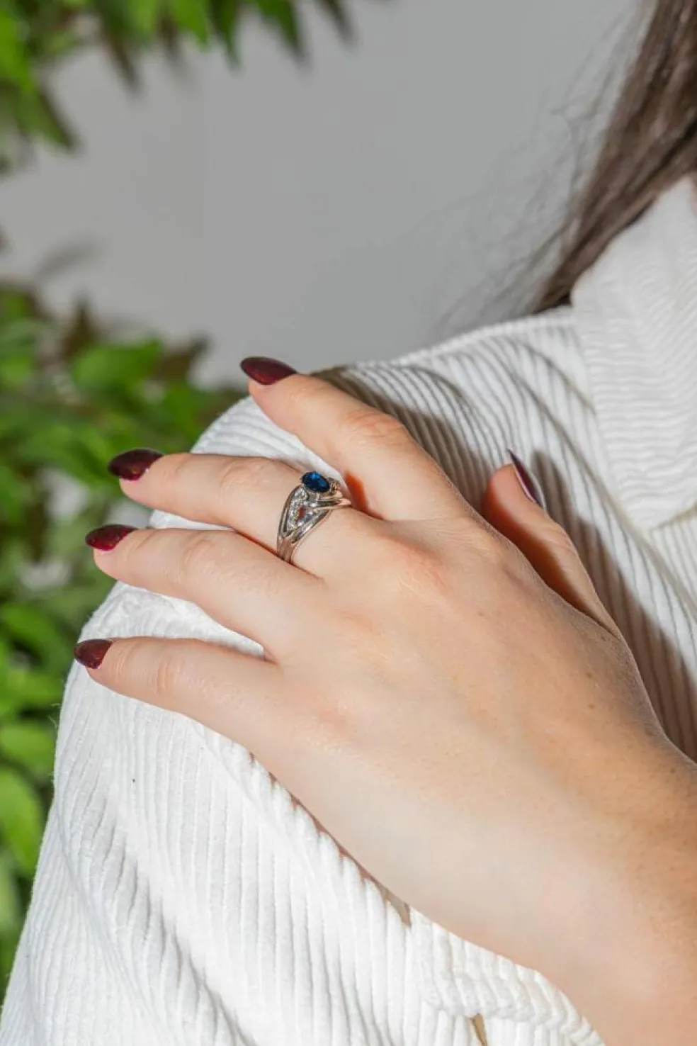 Bague Or blanc Saphir