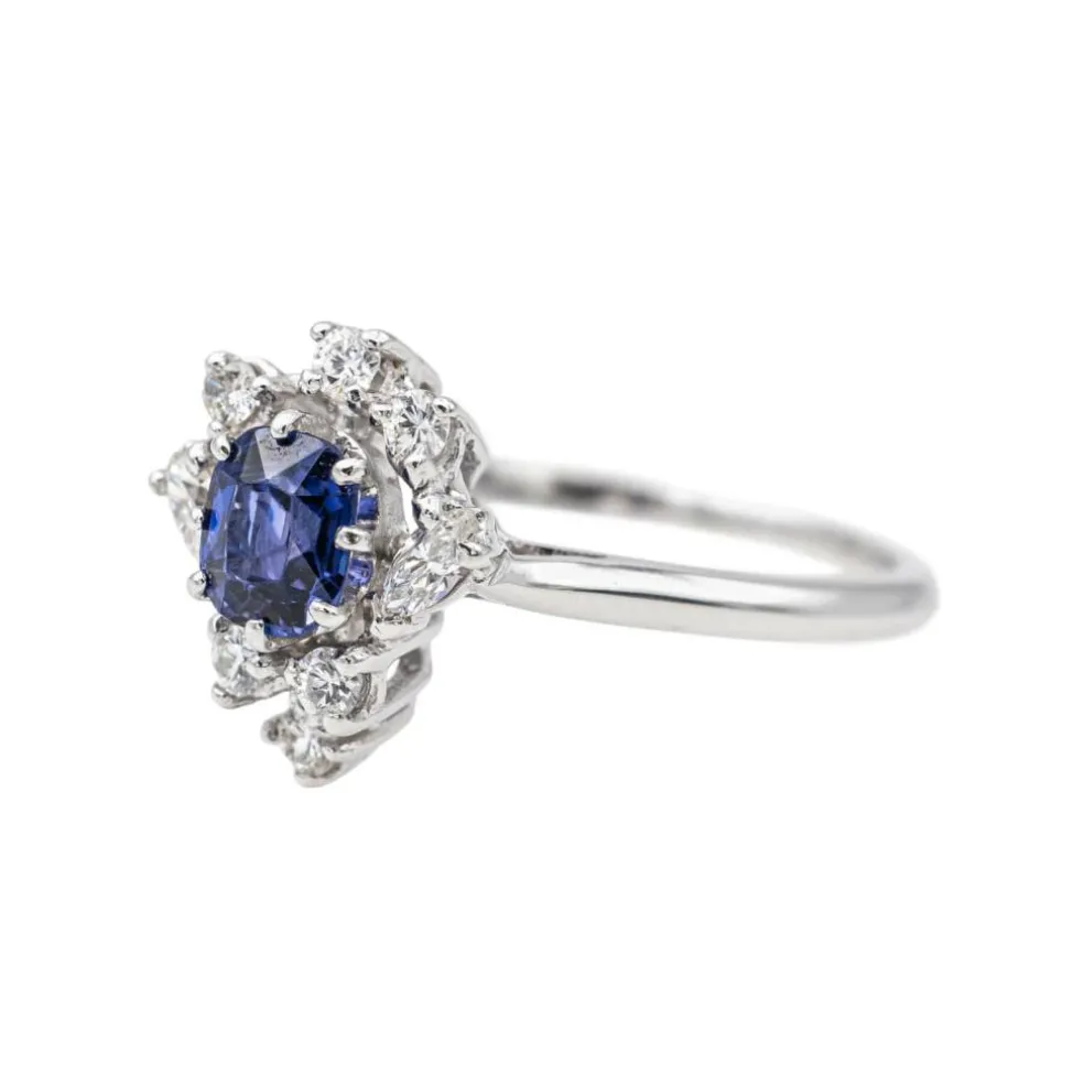 Bague Or blanc Saphir