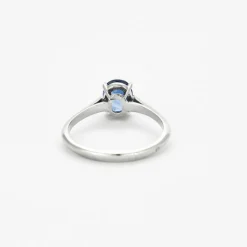 Bague or blanc saphir