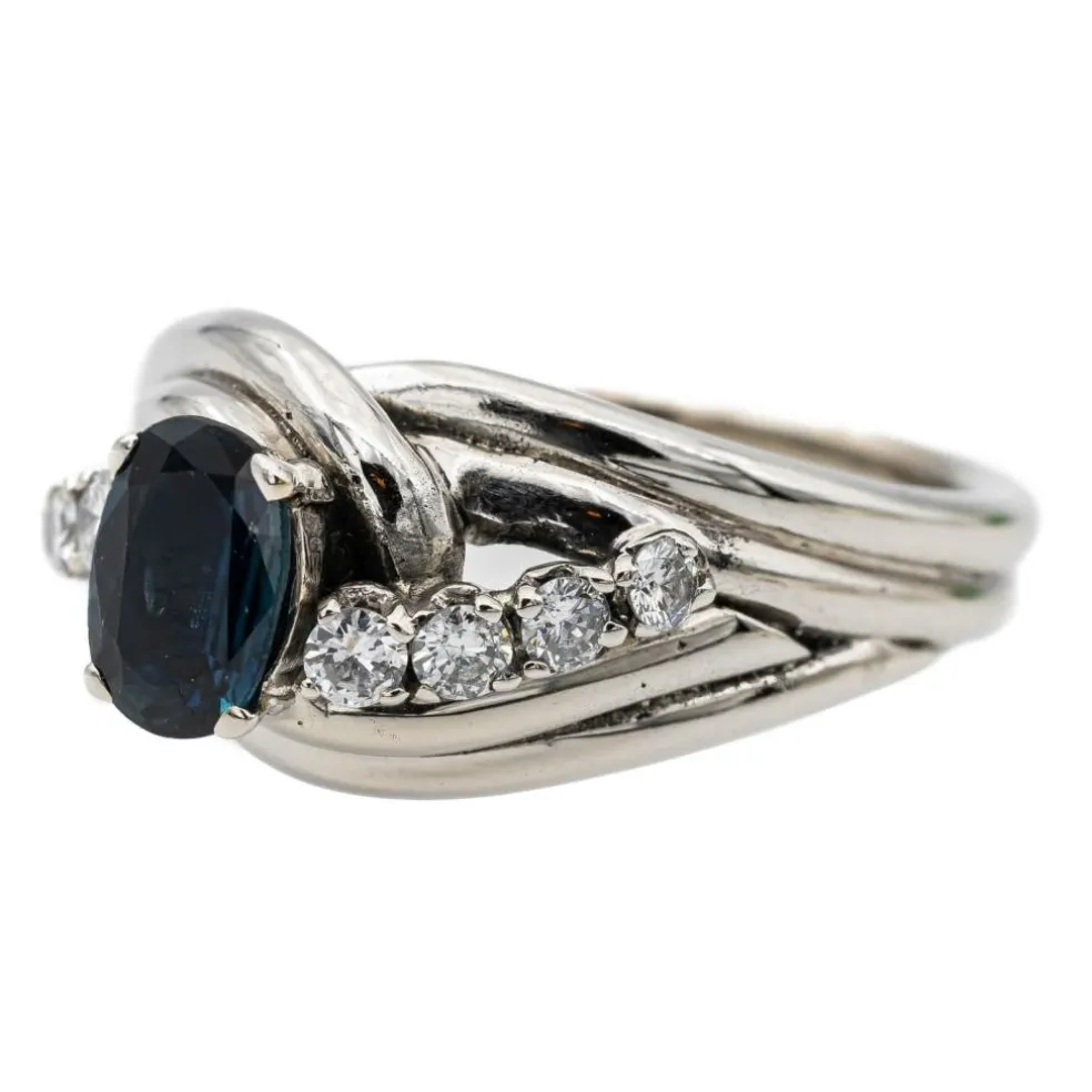 Bague Or blanc Saphir
