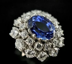 Bague or blanc Saphir
