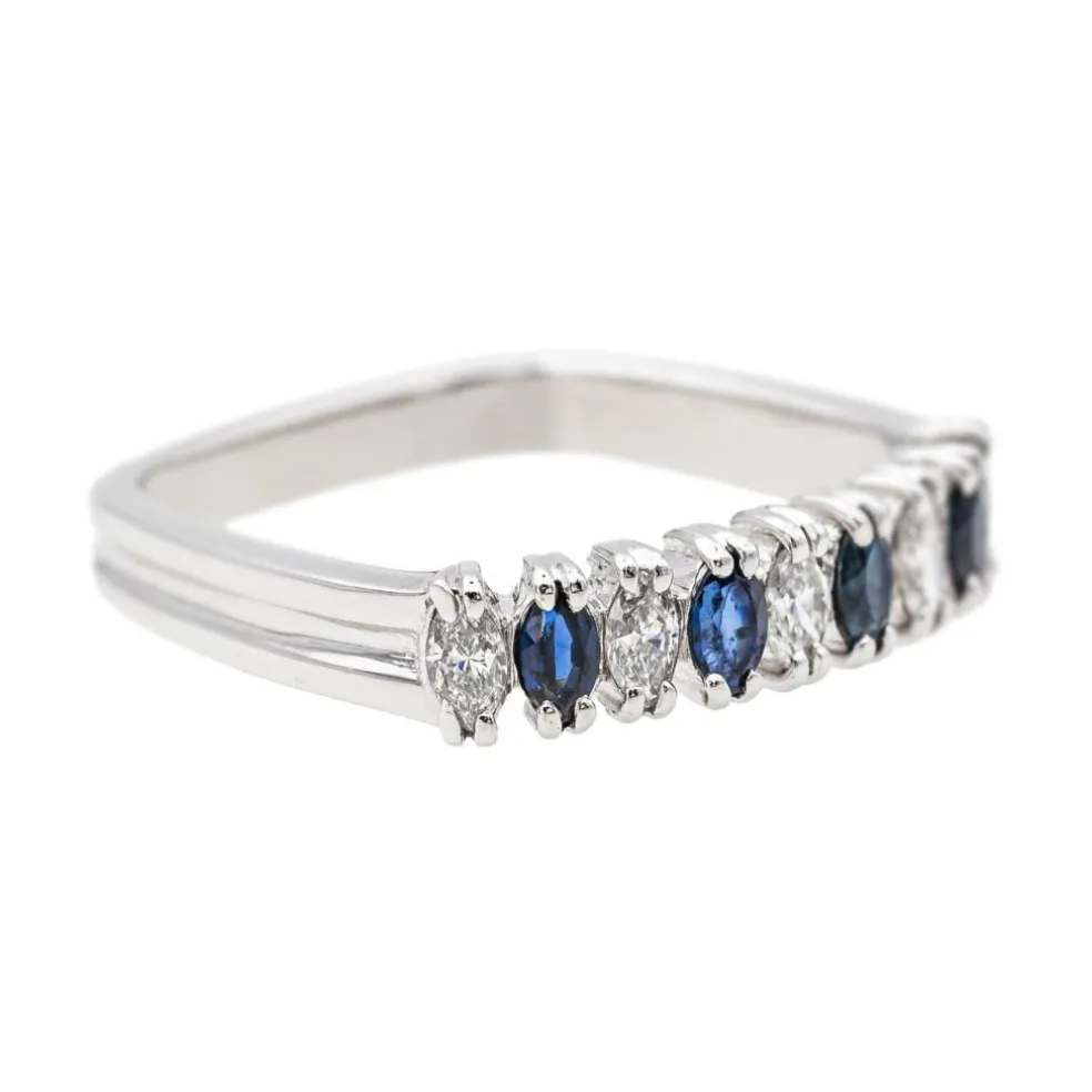 Bague Or blanc Saphir