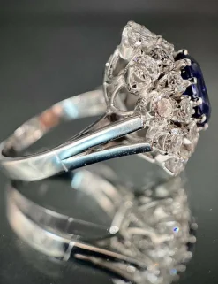 Bague or blanc Saphir