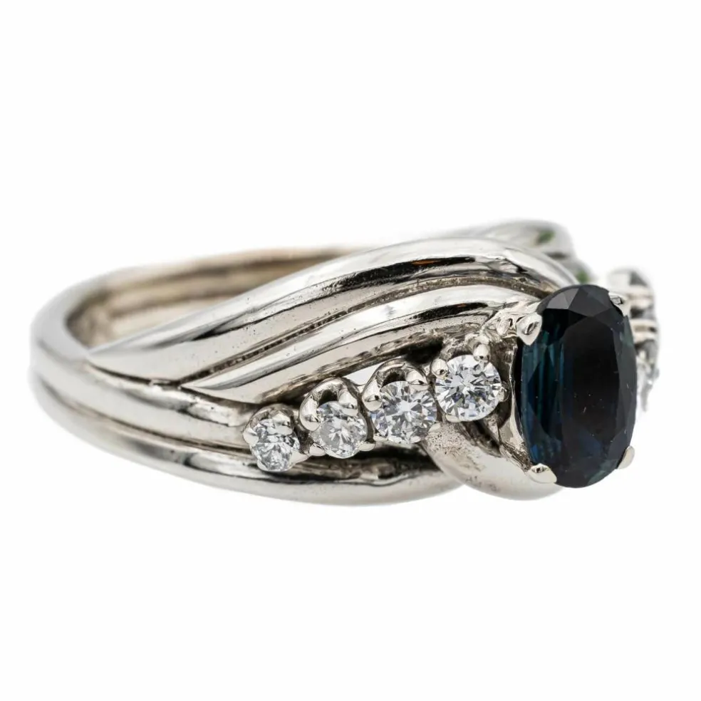 Bague Or blanc Saphir