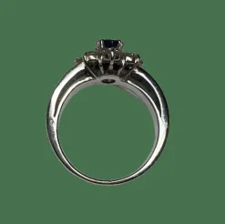 BAGUE OR BLANC SAPHIR 14 DIAMANTS