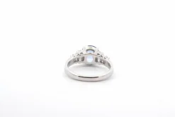 Bague or blanc saphir de ceylan et diamants