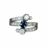Bague or blanc, saphir, diamants