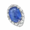 Bague Or blanc Saphir Diamants