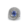 Bague or blanc, saphir, diamants
