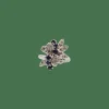 Bague or blanc, saphir, diamants baguettes et diamants ovales