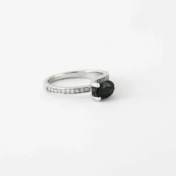 Bague Or blanc Saphir Diamants
