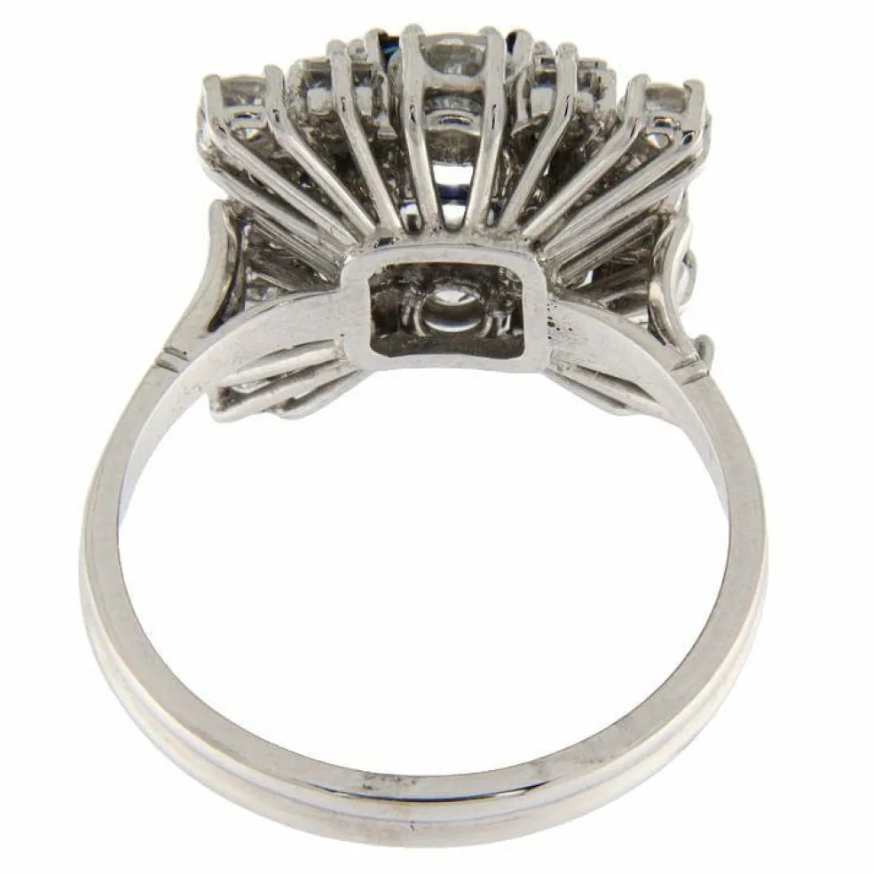 Bague Or blanc Saphir Diamants