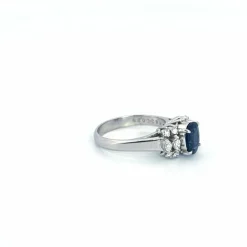 Bague Or Blanc Saphir Diamants