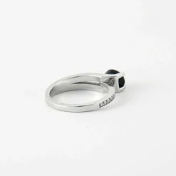 Bague Or blanc Saphir Diamants