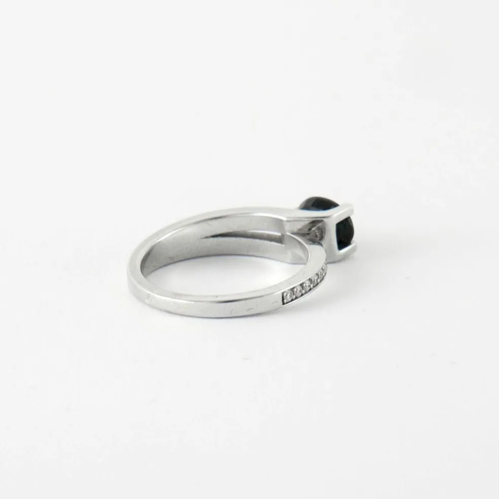 Bague Or blanc Saphir Diamants