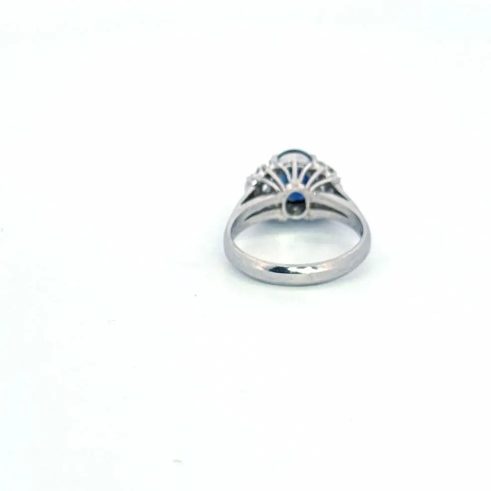 Bague Or Blanc Saphir Diamants