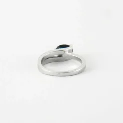 Bague Or blanc Saphir Diamants