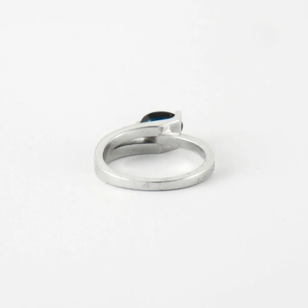 Bague Or blanc Saphir Diamants