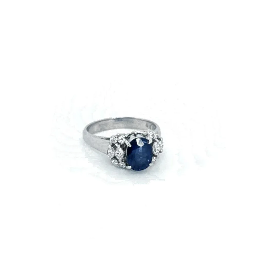 Bague Or Blanc Saphir Diamants