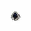 Bague or blanc, saphir et diamants